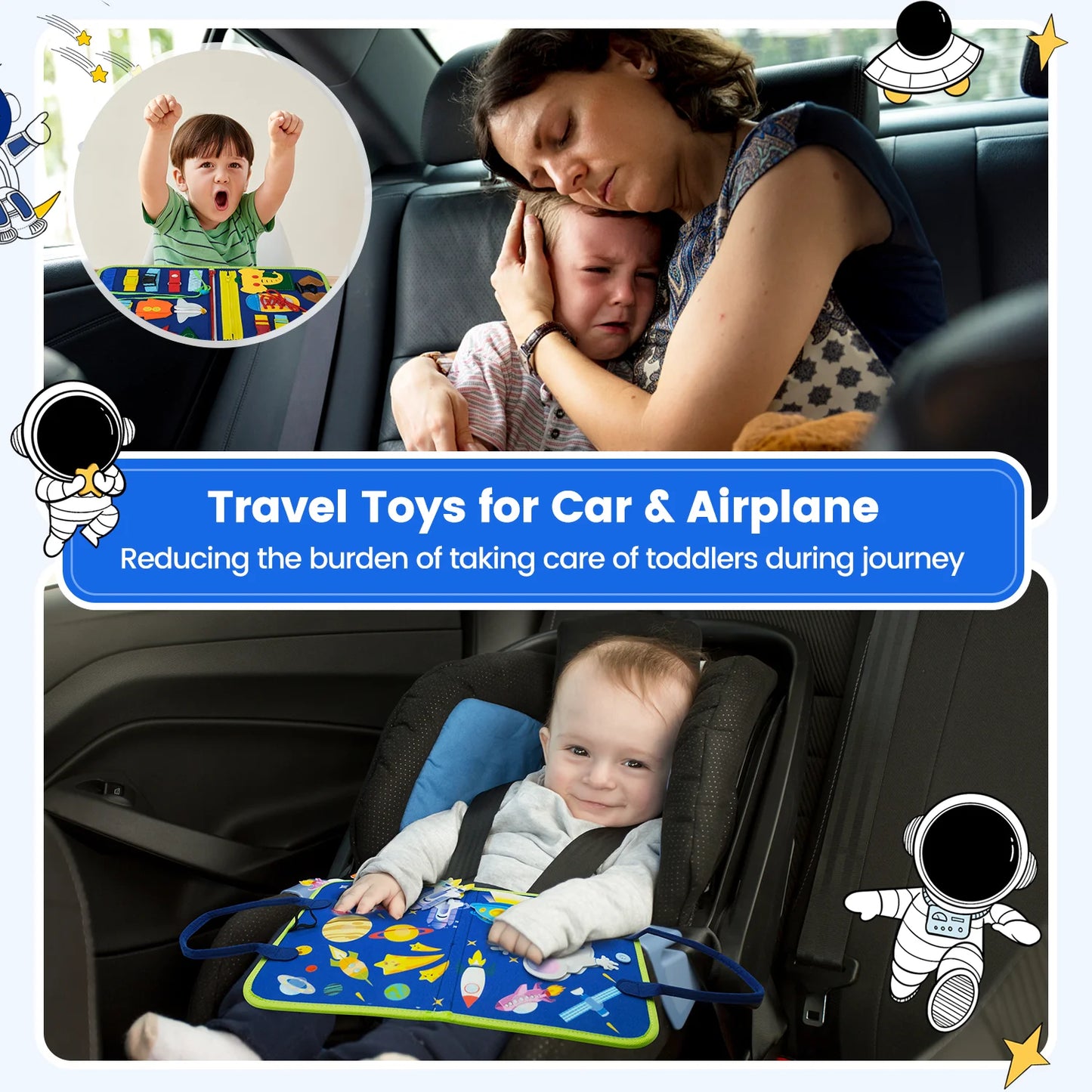 Toddler Busy Board Montessori Toy Preschool Learning Activities Sensory Toy Life Skill Learning Toy Fine Motor Skill Travel Gift