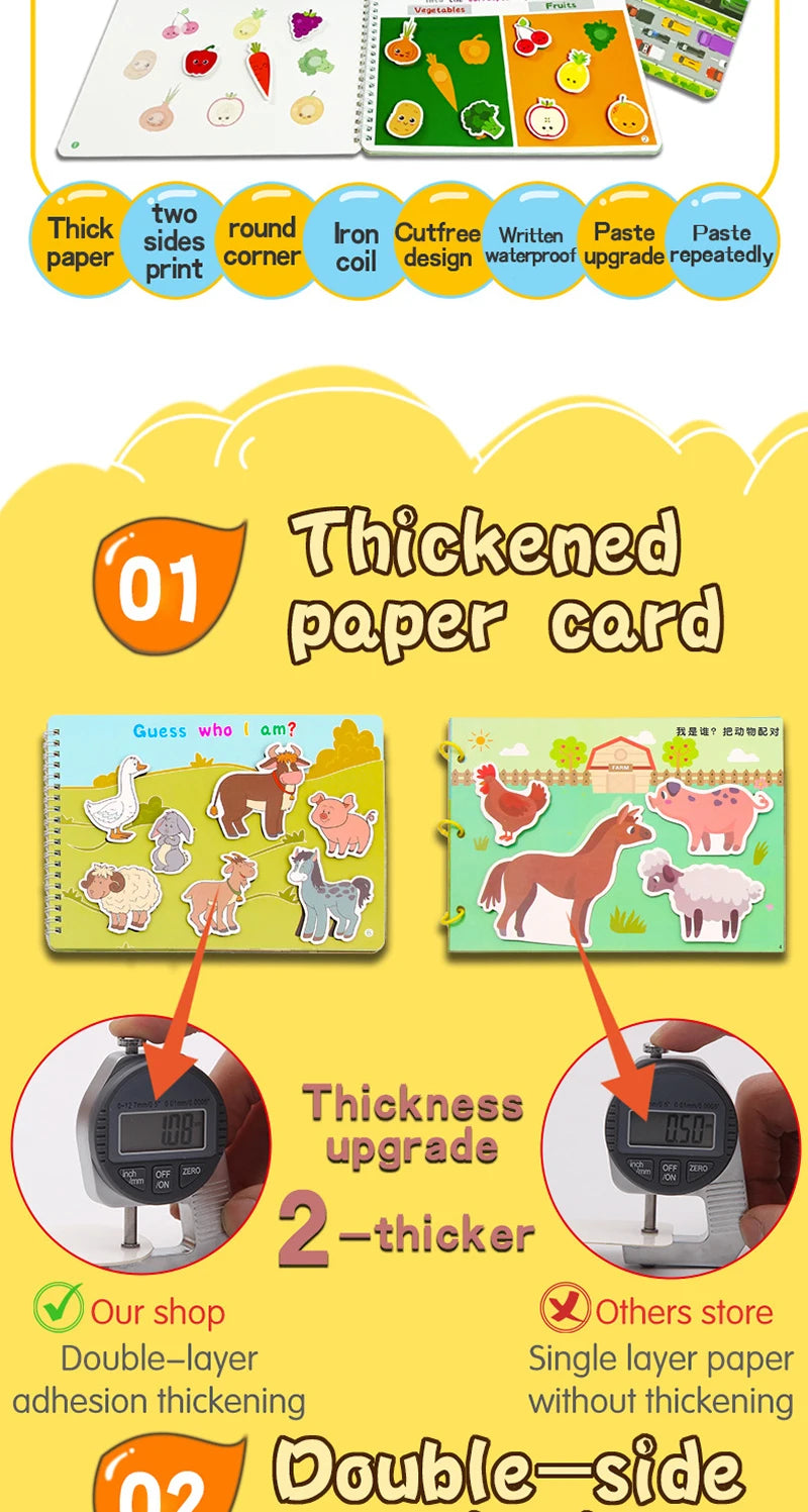 Quiet Busy Book Baby Montessori Material Toys Sticker Busy Board Matching Games Early Educational Learning Toys For Toddler