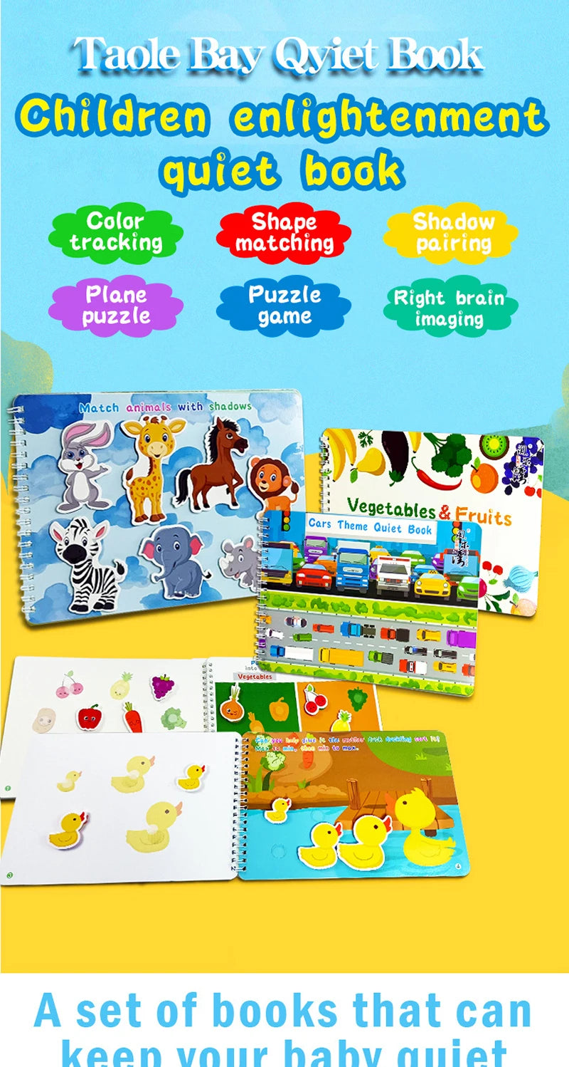Quiet Busy Book Baby Montessori Material Toys Sticker Busy Board Matching Games Early Educational Learning Toys For Toddler