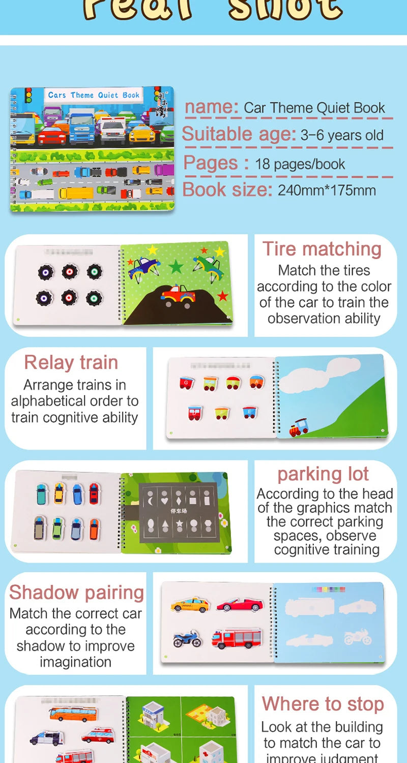 Quiet Busy Book Baby Montessori Material Toys Sticker Busy Board Matching Games Early Educational Learning Toys For Toddler