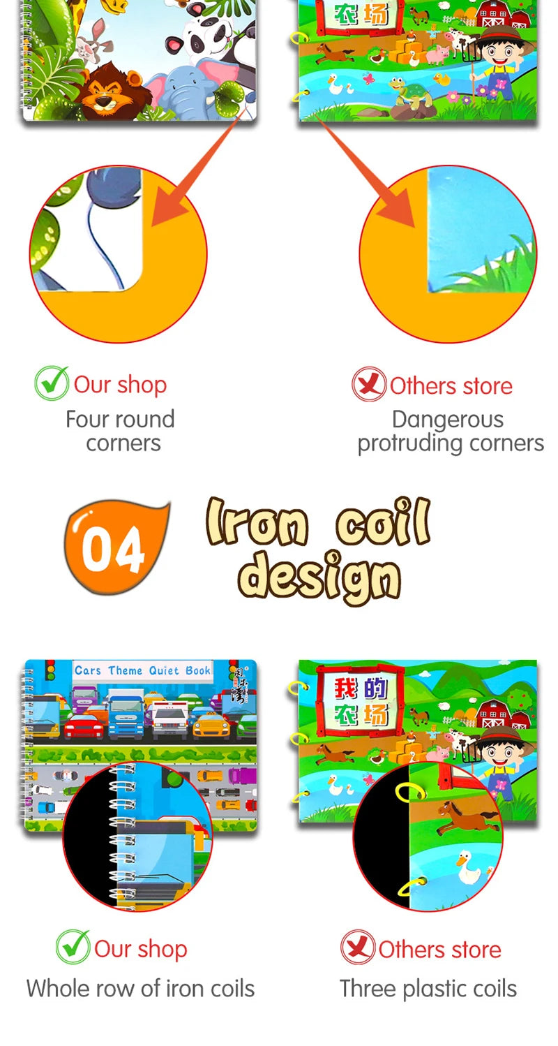 Quiet Busy Book Baby Montessori Material Toys Sticker Busy Board Matching Games Early Educational Learning Toys For Toddler