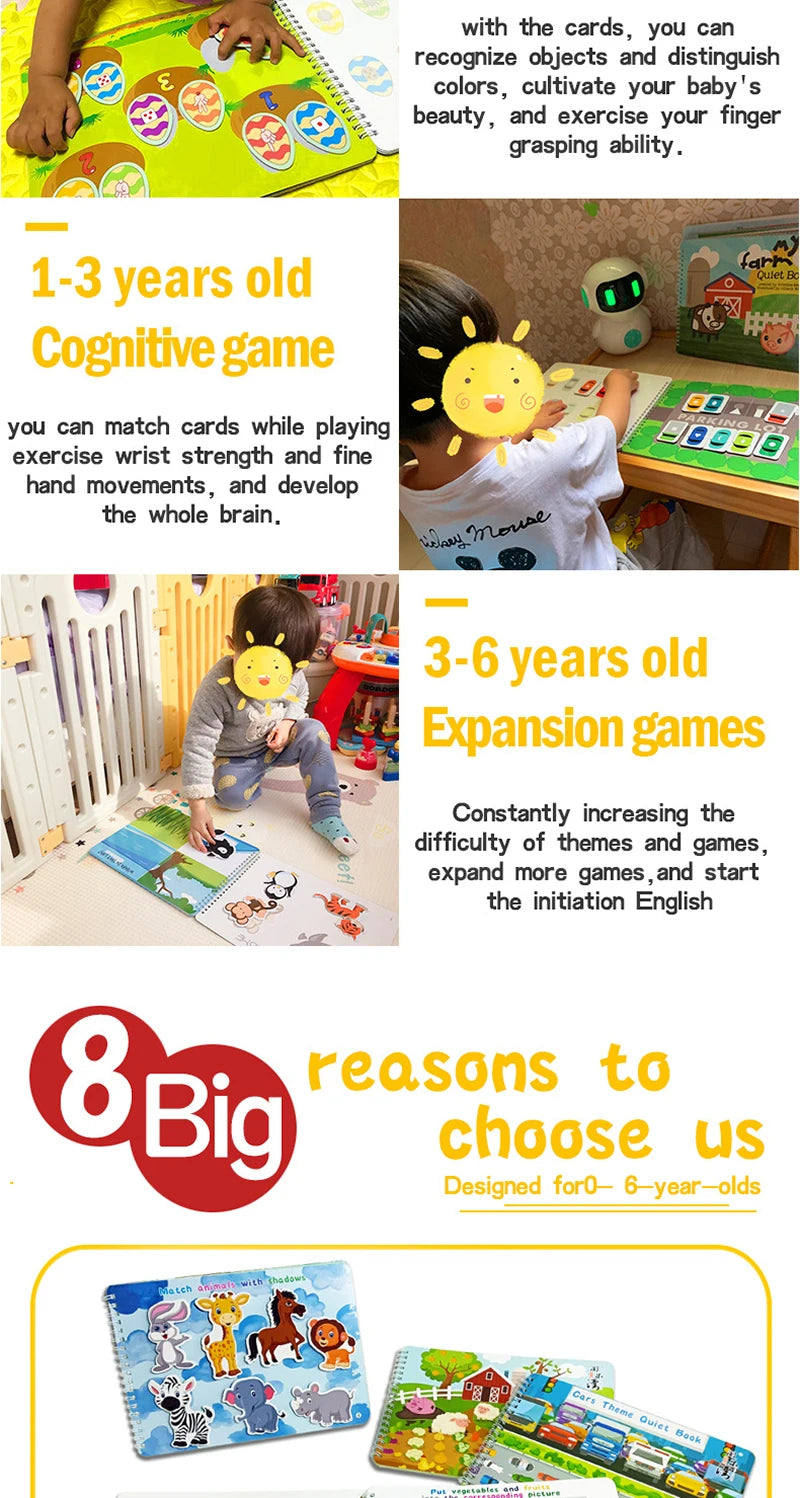 Quiet Busy Book Baby Montessori Material Toys Sticker Busy Board Matching Games Early Educational Learning Toys For Toddler