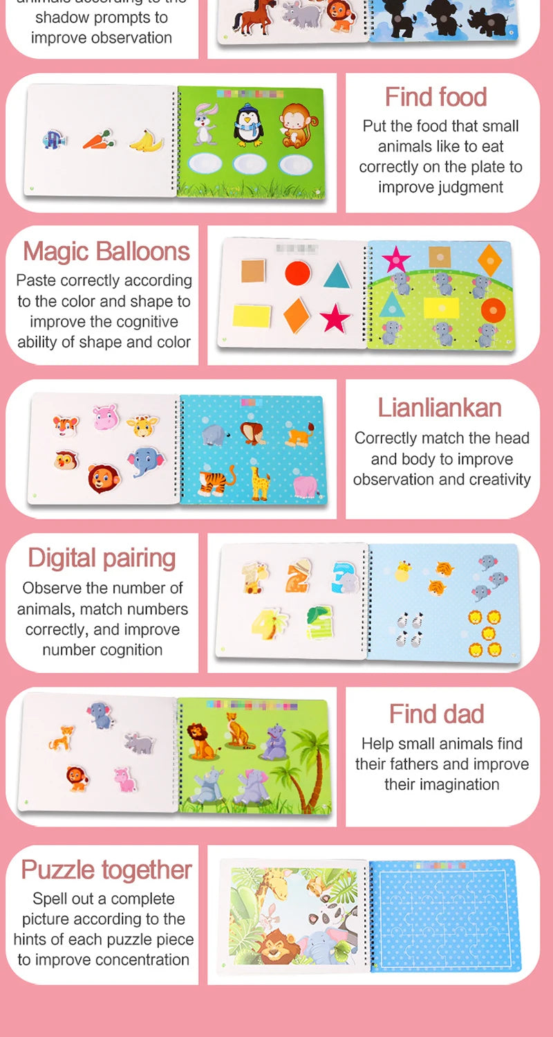 Quiet Busy Book Baby Montessori Material Toys Sticker Busy Board Matching Games Early Educational Learning Toys For Toddler