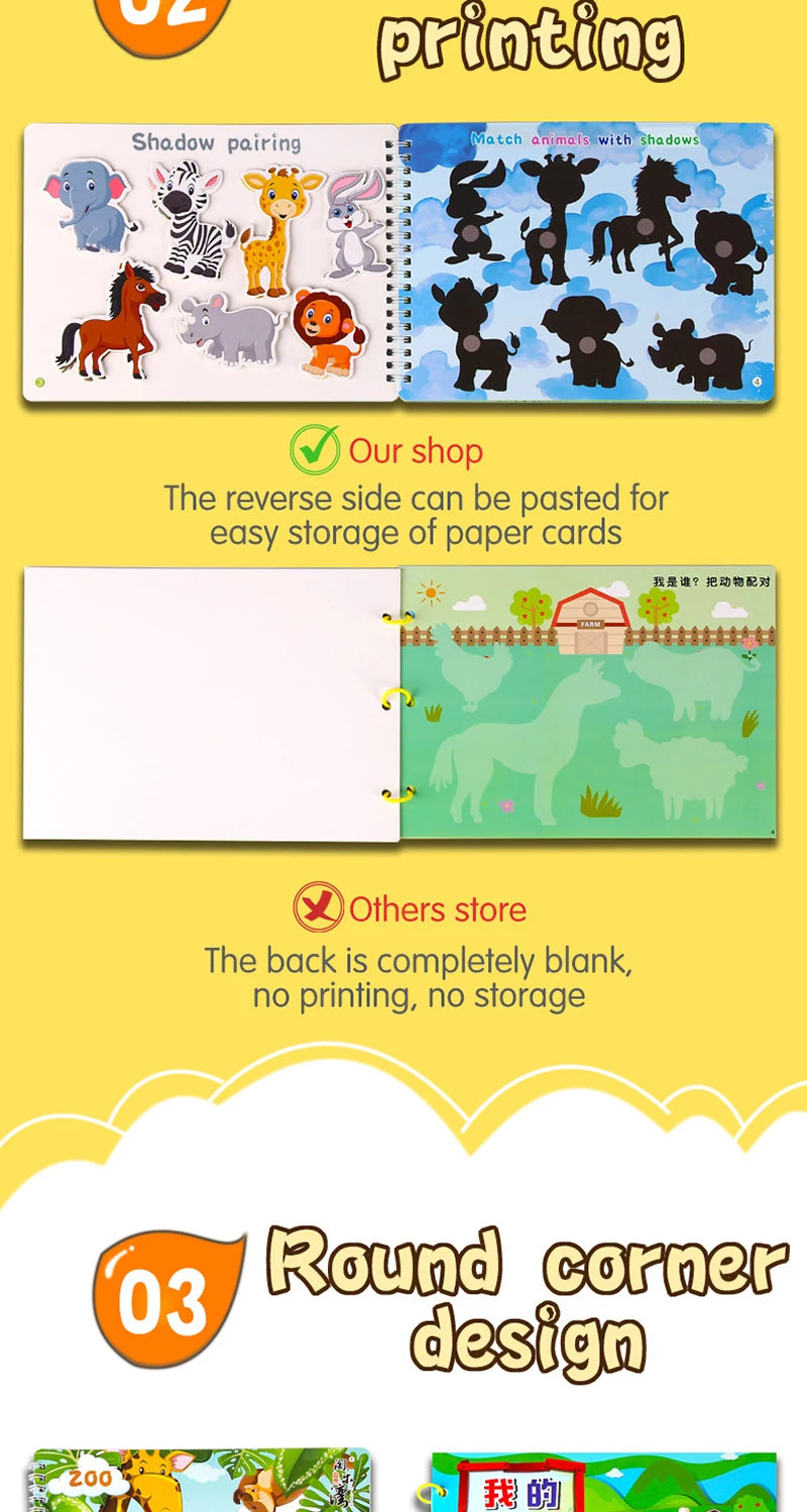 Quiet Busy Book Baby Montessori Material Toys Sticker Busy Board Matching Games Early Educational Learning Toys For Toddler