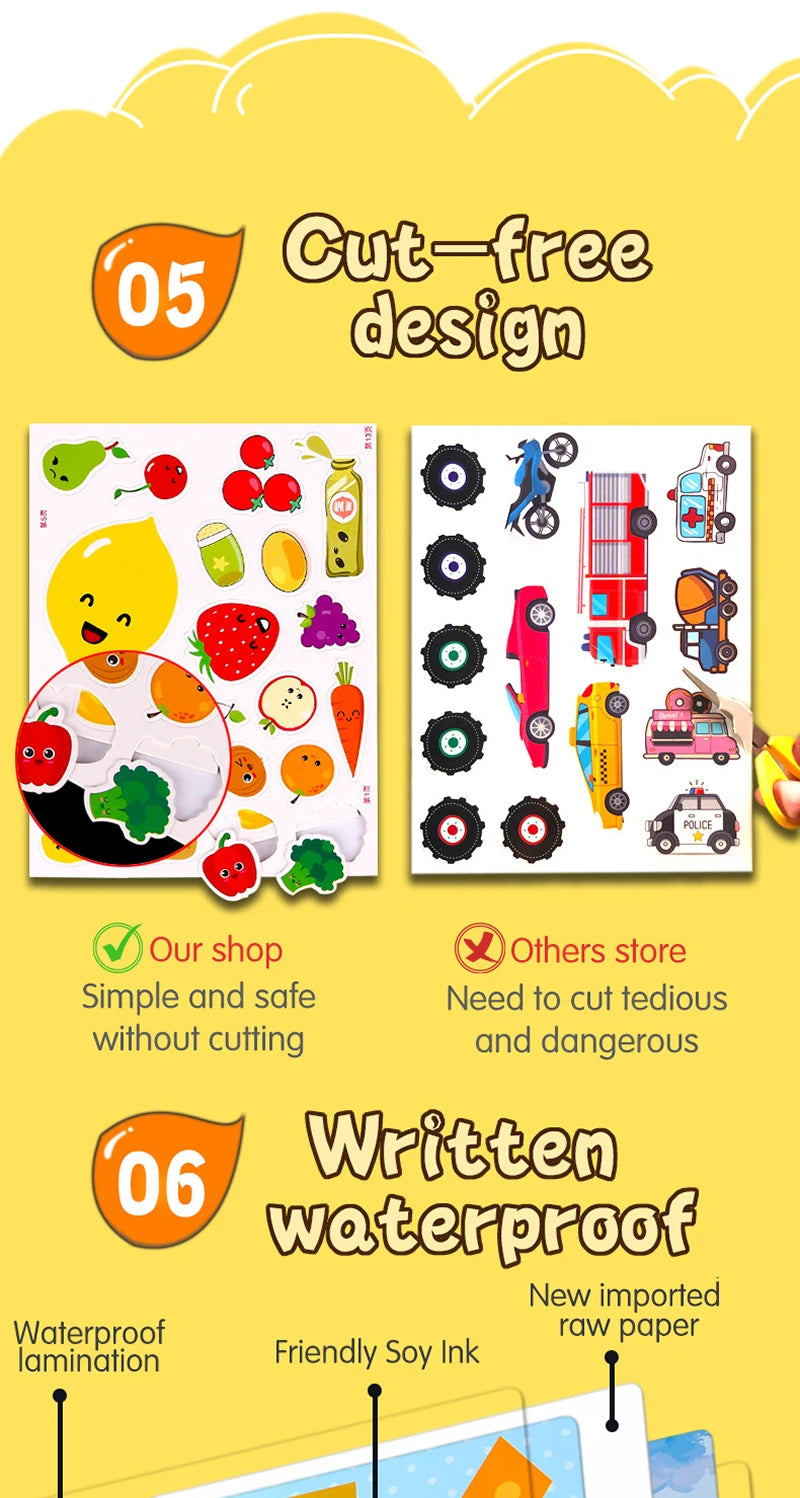 Quiet Busy Book Baby Montessori Material Toys Sticker Busy Board Matching Games Early Educational Learning Toys For Toddler