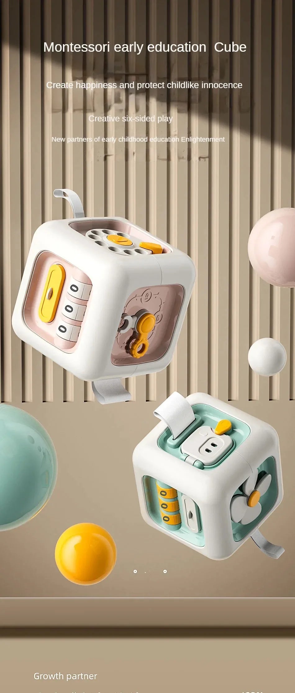 Baby Practice Skills Drawer Cube 6 in 1 Montessori Educational Toys  Sensory Busy Board Fidget Educational Toys for Girl Boy