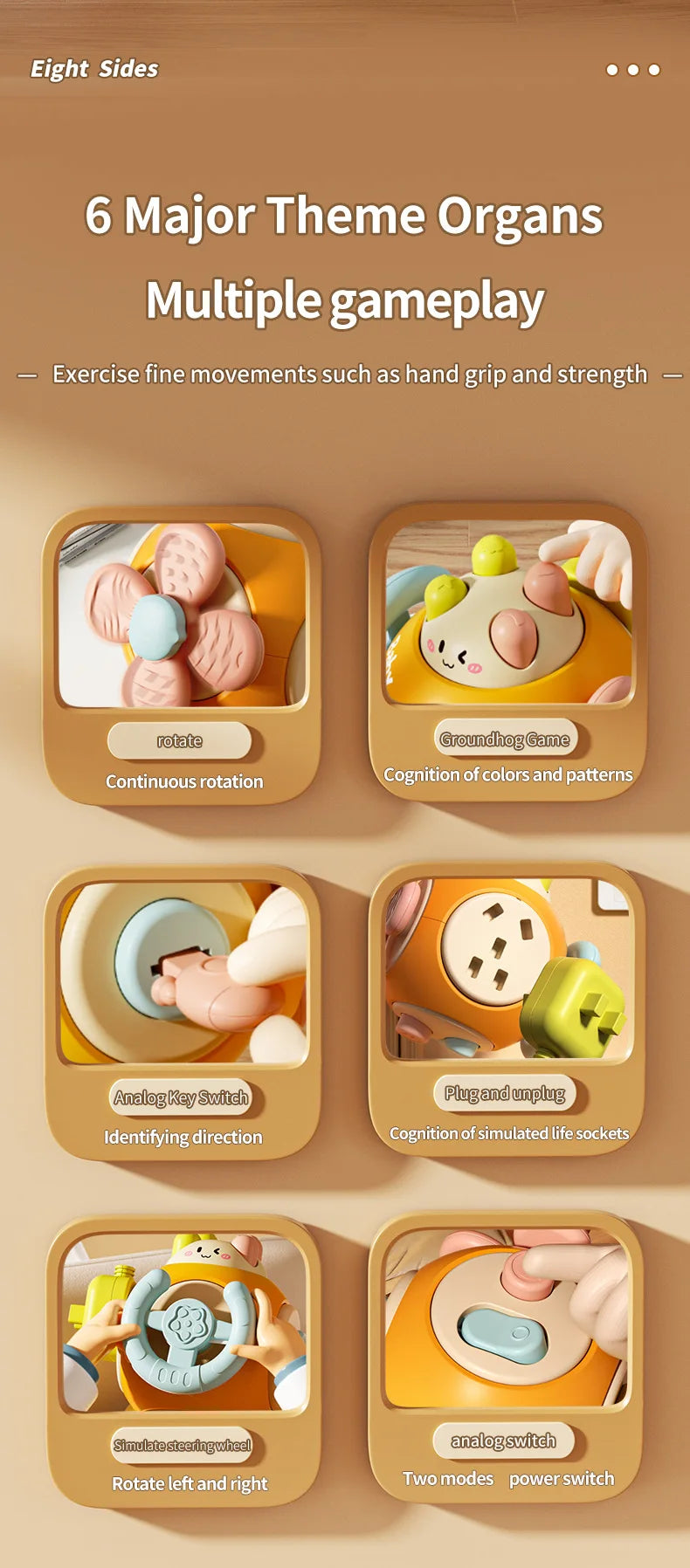 Baby Montessori Busy Board Sensory Busy Board Baby Practice Skills Activity Cube Early Educational Travel Toys For Toddlers 1-3