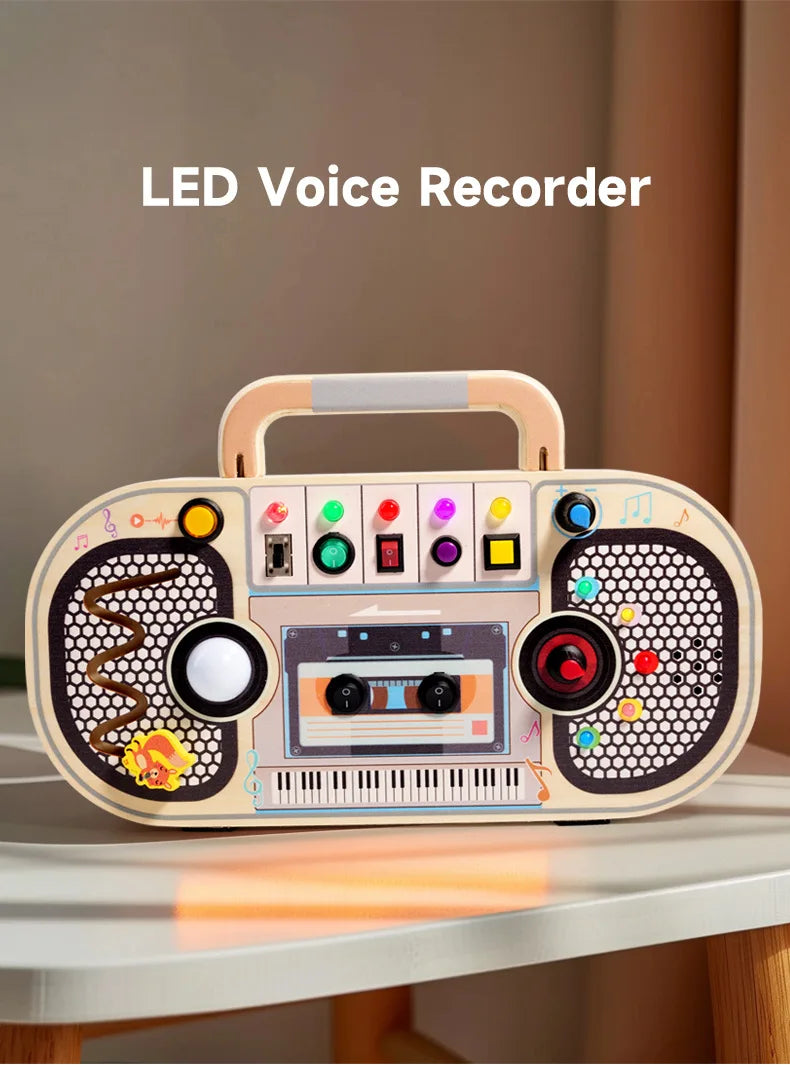 Montessori Toddler Toys Baby Wooden Busy Board Sensory Toys with Light Switch Control Board Fine Motor Activities Toys For Kids