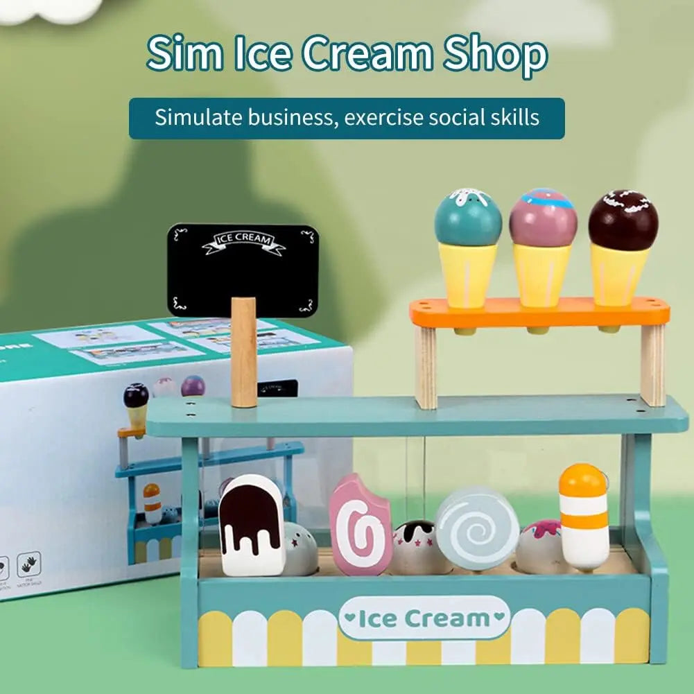 Wooden Playhous Simulation Kitchen Toys for Toddlers,Montessori Simulation Coffer Maker Accessories Kitchen Playset Toy