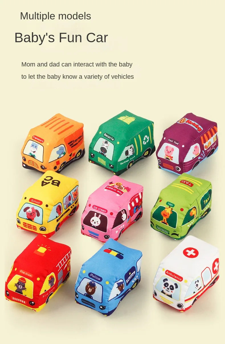 Baby Montessori Soft Car Toy with Map Game Mat Storage Bag Infant Cloth Book Cute Cartoon Sensory Training Toys Toddlers Gifts