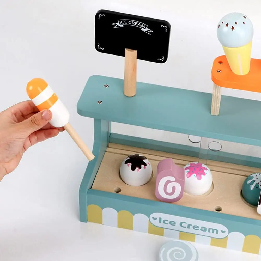 Wooden Playhous Simulation Kitchen Toys for Toddlers,Montessori Simulation Coffer Maker Accessories Kitchen Playset Toy