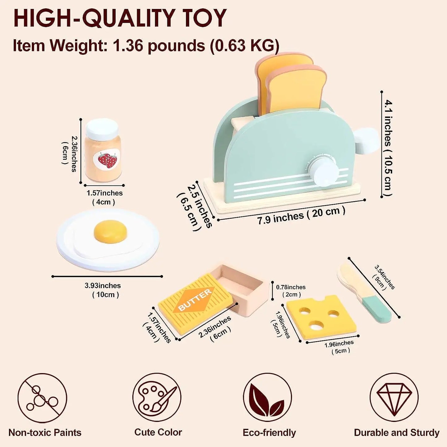 Wooden Playhous Simulation Kitchen Toys for Toddlers,Montessori Simulation Coffer Maker Accessories Kitchen Playset Toy
