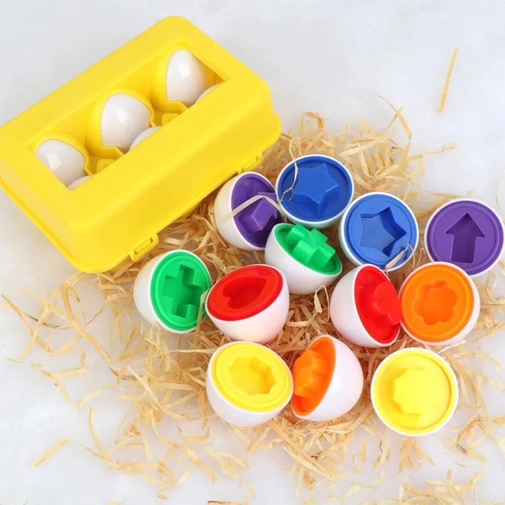 Montessori Eggs Screws 3D Puzzle Early Education Math Toys Kids Shape Match Smart Game For Kids Educational Easter Gifts