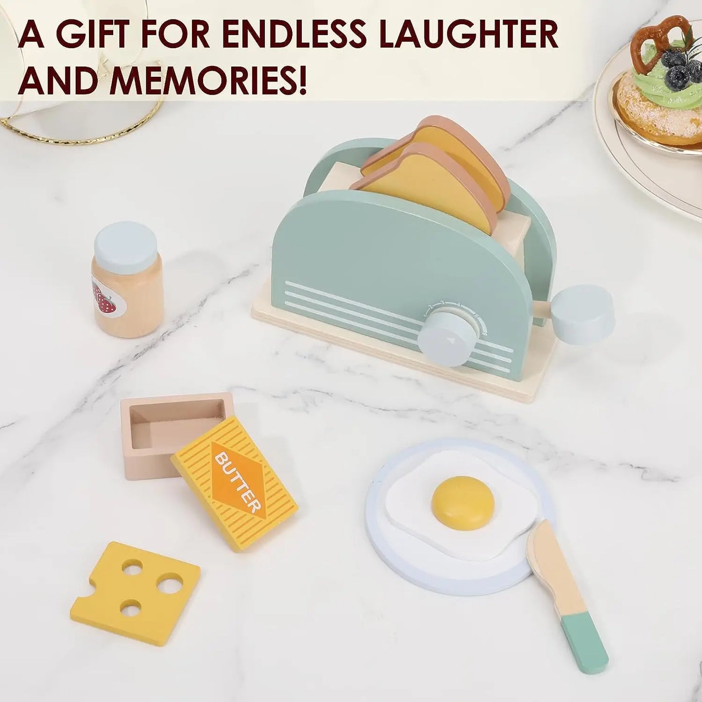 Wooden Playhous Simulation Kitchen Toys for Toddlers,Montessori Simulation Coffer Maker Accessories Kitchen Playset Toy