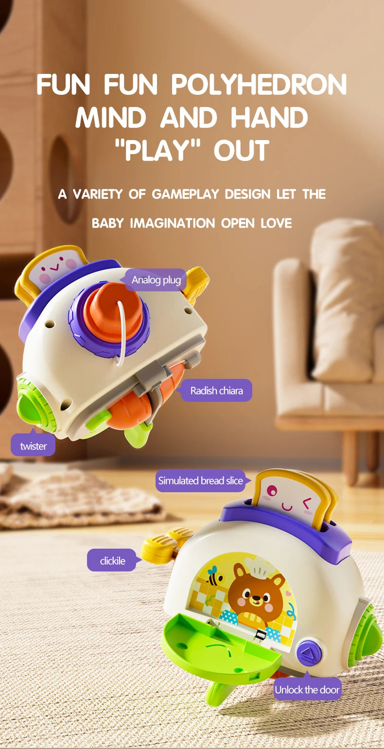 Baby Montessori Busy Board Sensory Busy Board Baby Practice Skills Activity Cube Early Educational Travel Toys For Toddlers 1-3