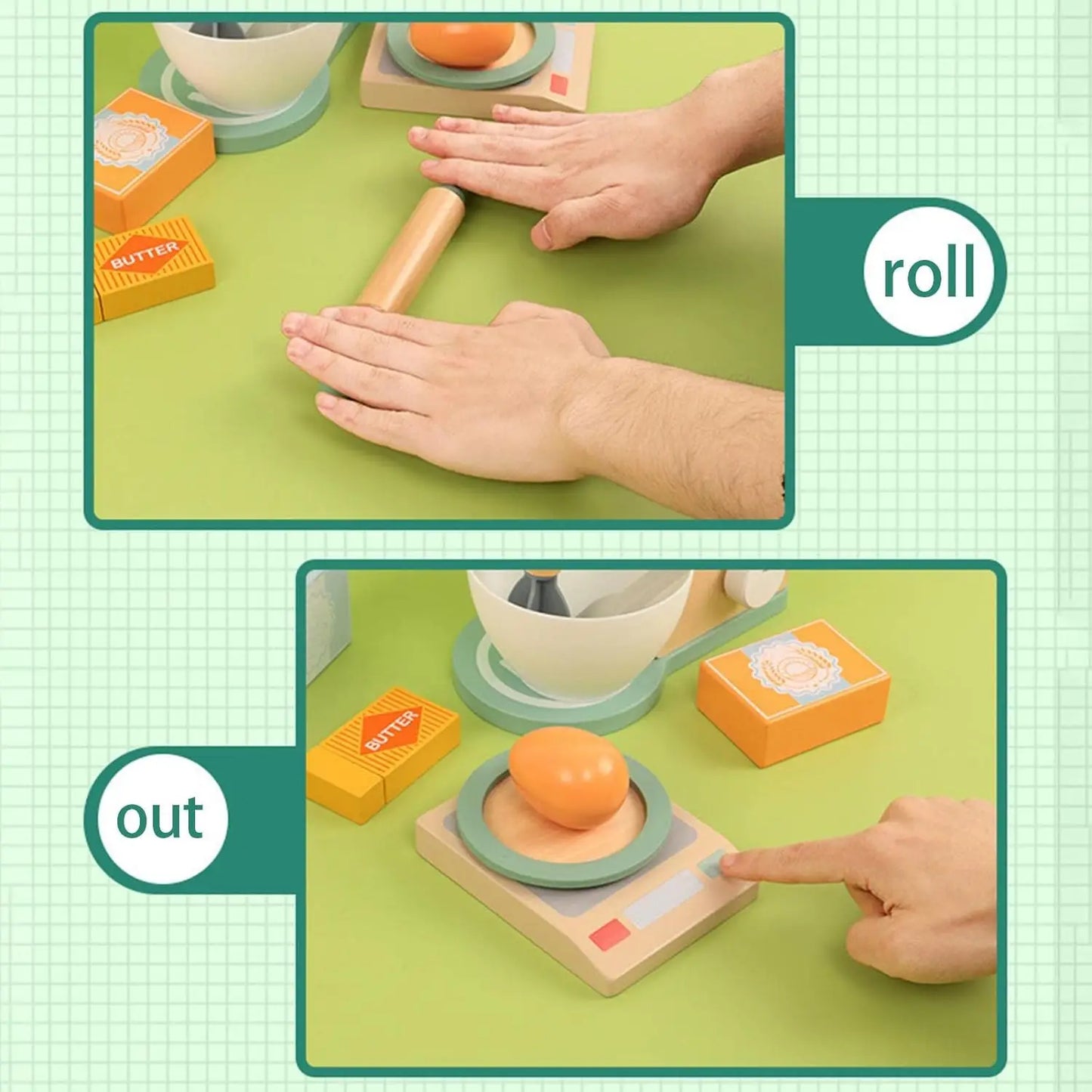 Wooden Playhous Simulation Kitchen Toys for Toddlers,Montessori Simulation Coffer Maker Accessories Kitchen Playset Toy