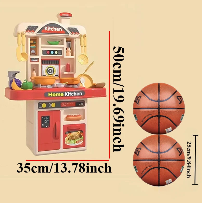 Realistic Pretend Play Cooking Toy for Kids, Chef Playset Kitchen Accessories, Lights & Sounds,for Toddles Girls Boys Ages 3+