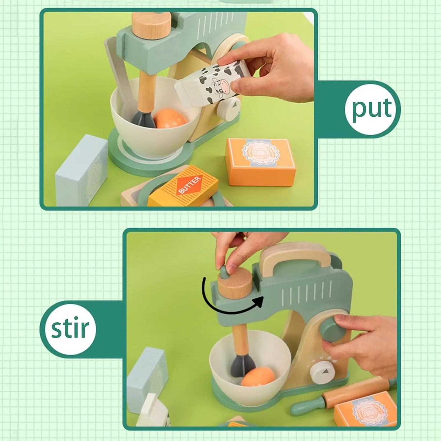 Wooden Playhous Simulation Kitchen Toys for Toddlers,Montessori Simulation Coffer Maker Accessories Kitchen Playset Toy