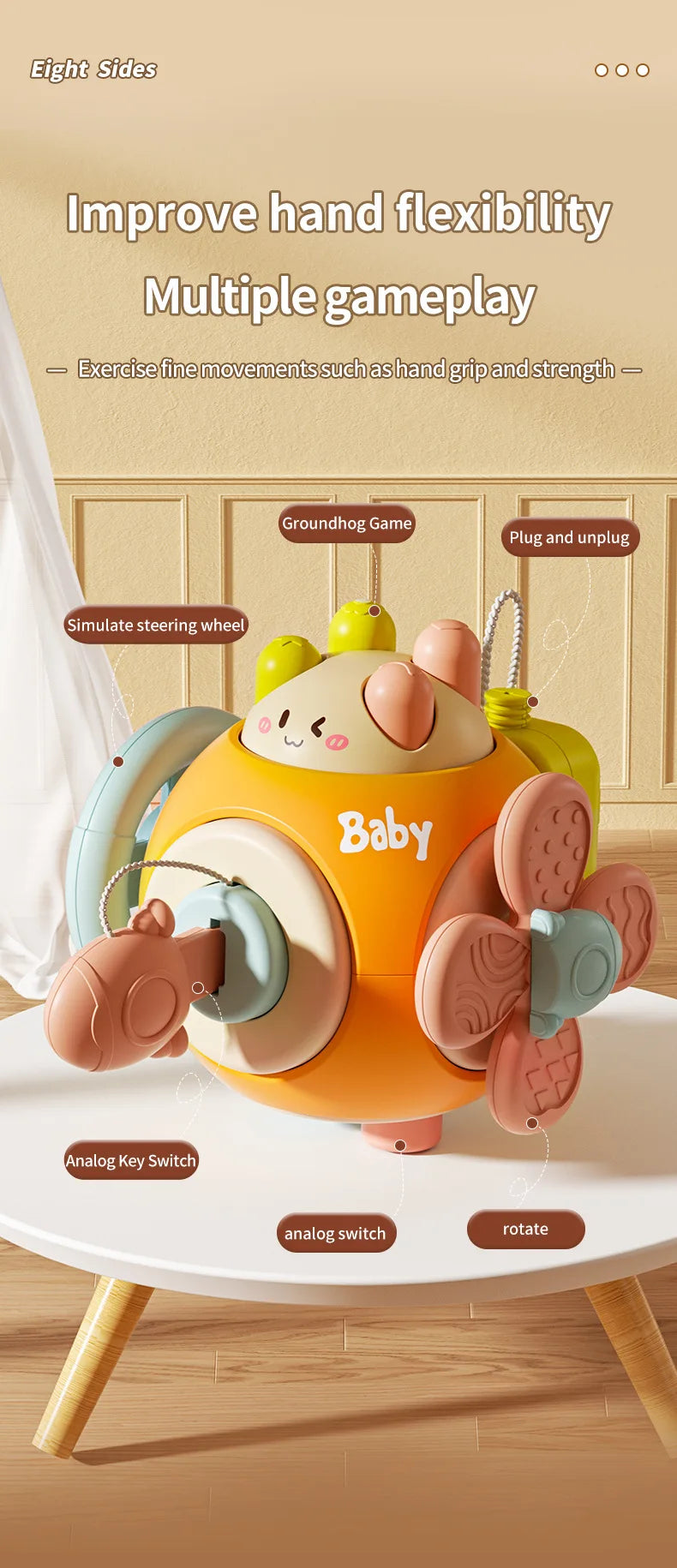 Baby Montessori Busy Board Sensory Busy Board Baby Practice Skills Activity Cube Early Educational Travel Toys For Toddlers 1-3