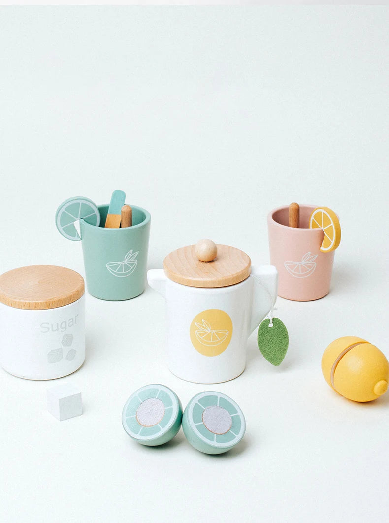 Wooden Playhous Simulation Kitchen Toys for Toddlers,Montessori Simulation Coffer Maker Accessories Kitchen Playset Toy