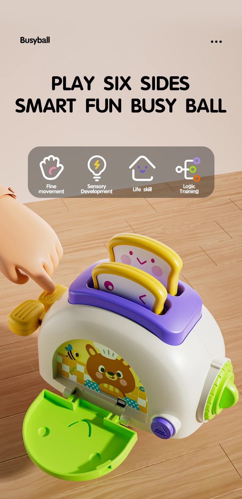 Baby Montessori Busy Board Sensory Busy Board Baby Practice Skills Activity Cube Early Educational Travel Toys For Toddlers 1-3