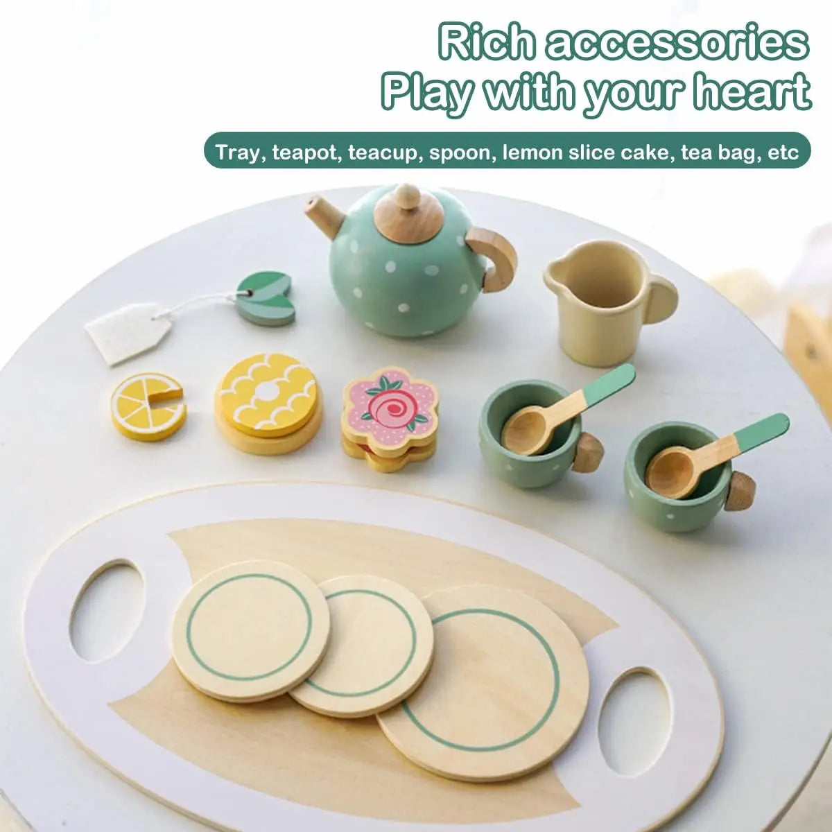 Wooden Playhous Simulation Kitchen Toys for Toddlers,Montessori Simulation Coffer Maker Accessories Kitchen Playset Toy
