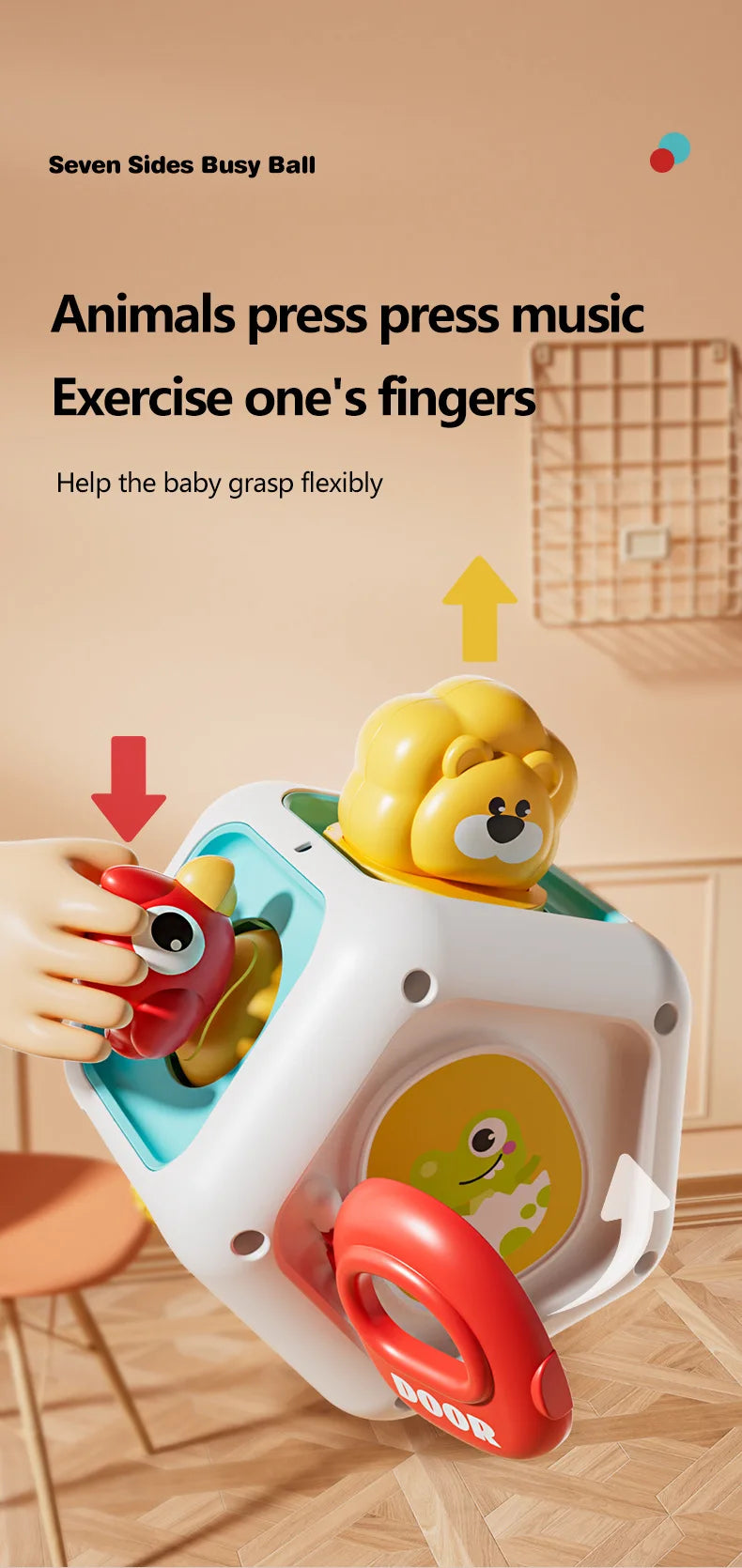 Baby Montessori Busy Board Sensory Busy Board Baby Practice Skills Activity Cube Early Educational Travel Toys For Toddlers 1-3