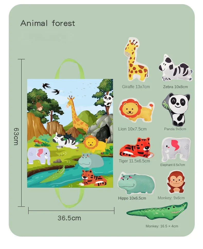 Baby Montessori Soft Car Toy with Map Game Mat Storage Bag Infant Cloth Book Cute Cartoon Sensory Training Toys Toddlers Gifts