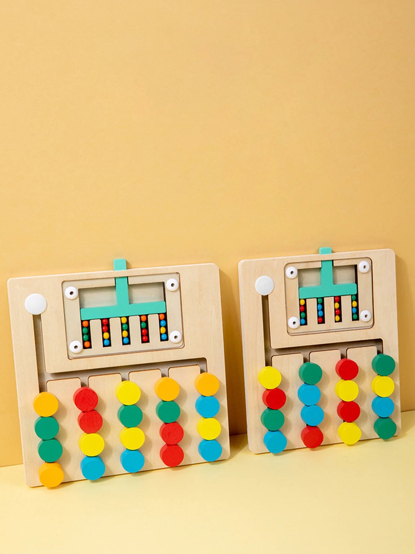 Montessori Wooden Color Matching Puzzles, Logic Game,Thinking Training Enlightenment Hand-eye Coordination Early Educational Toy