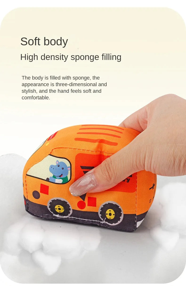 Baby Montessori Soft Car Toy with Map Game Mat Storage Bag Infant Cloth Book Cute Cartoon Sensory Training Toys Toddlers Gifts