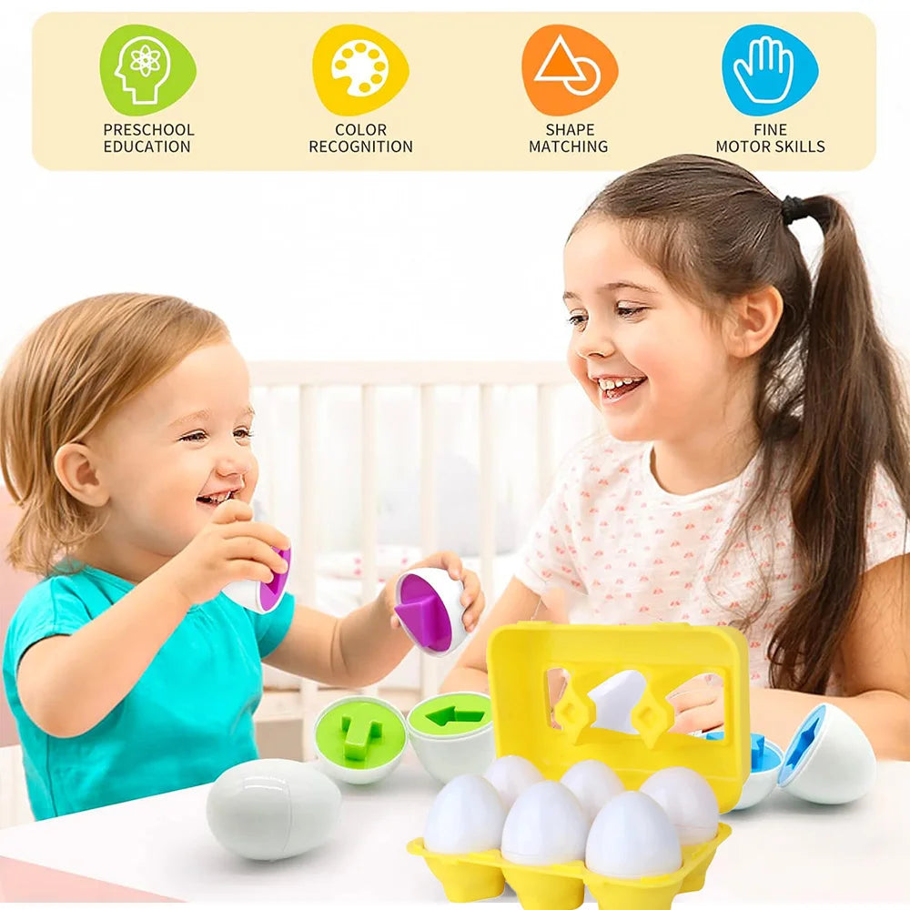 Montessori Eggs Screws 3D Puzzle Early Education Math Toys Kids Shape Match Smart Game For Kids Educational Easter Gifts