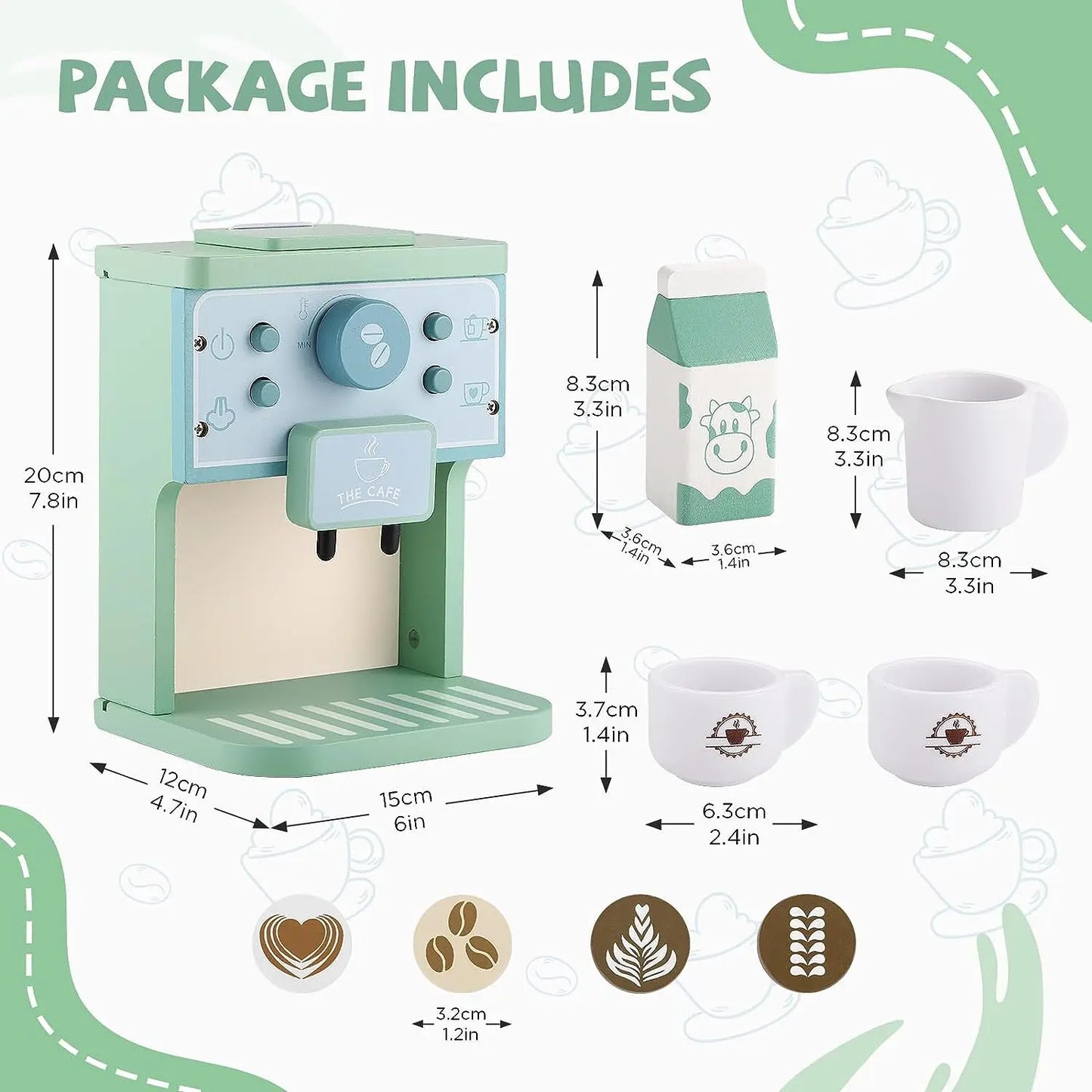 Wooden Playhous Simulation Kitchen Toys for Toddlers,Montessori Simulation Coffer Maker Accessories Kitchen Playset Toy