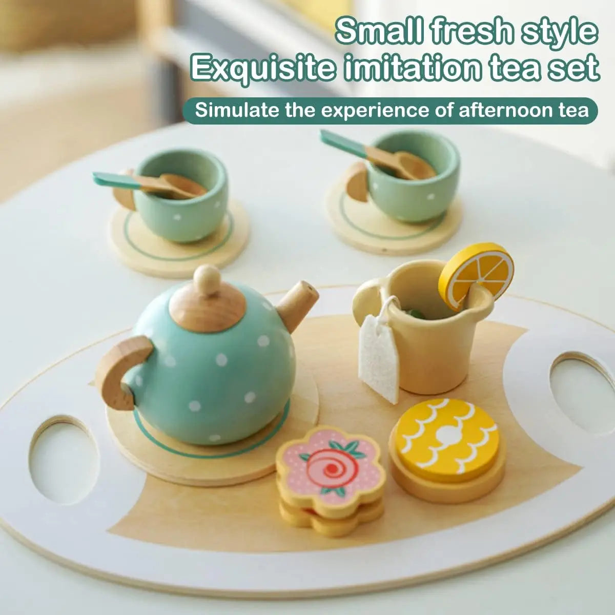 Wooden Playhous Simulation Kitchen Toys for Toddlers,Montessori Simulation Coffer Maker Accessories Kitchen Playset Toy