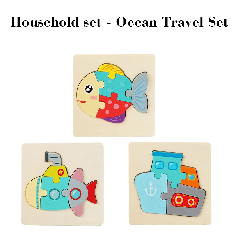 Montessori Toddler Wooden Puzzle Set Baby Kids Games Educational And Learning Intelligence Toys 1 2 3 4 Years