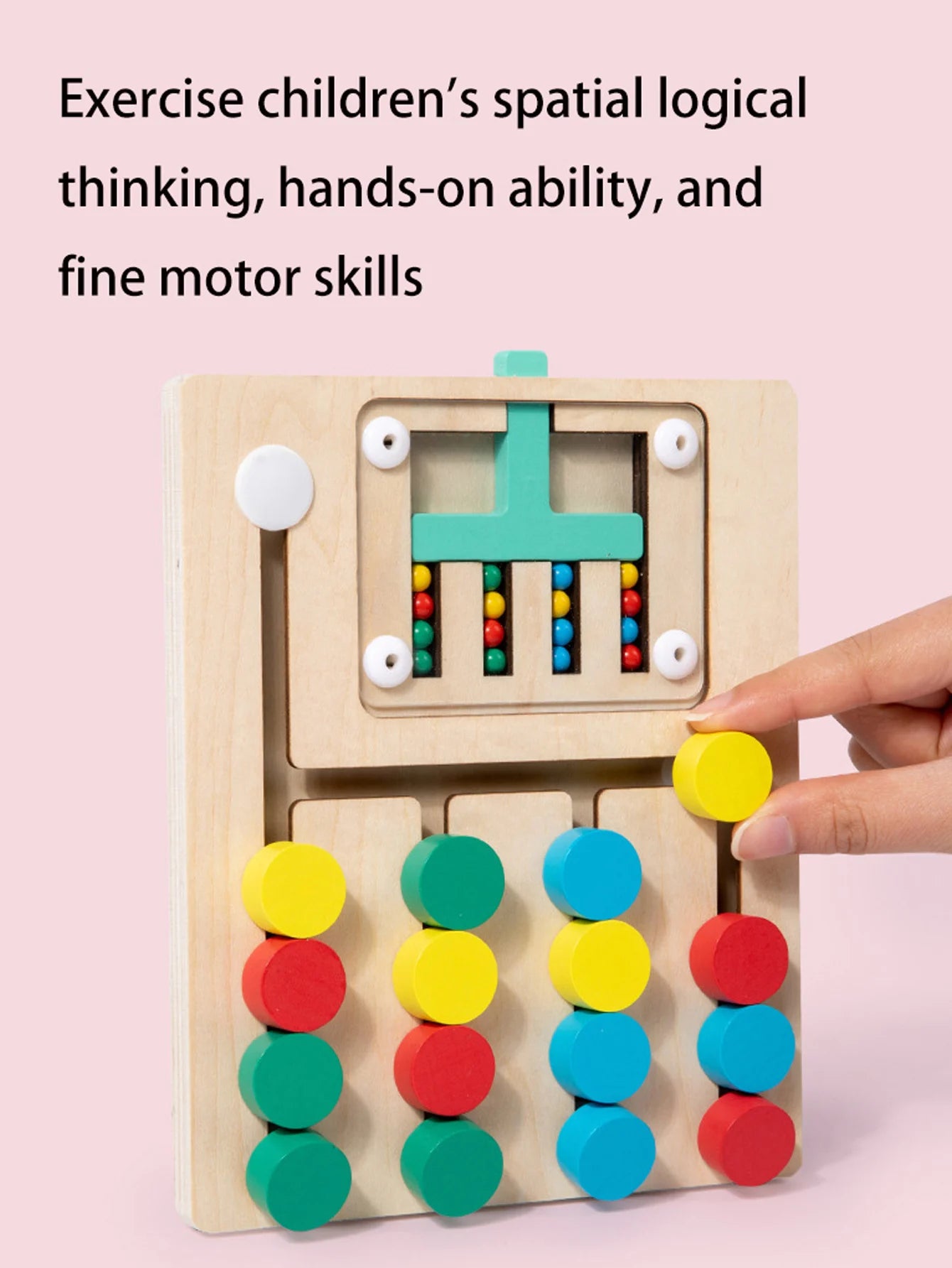 Montessori Wooden Color Matching Puzzles, Logic Game,Thinking Training Enlightenment Hand-eye Coordination Early Educational Toy