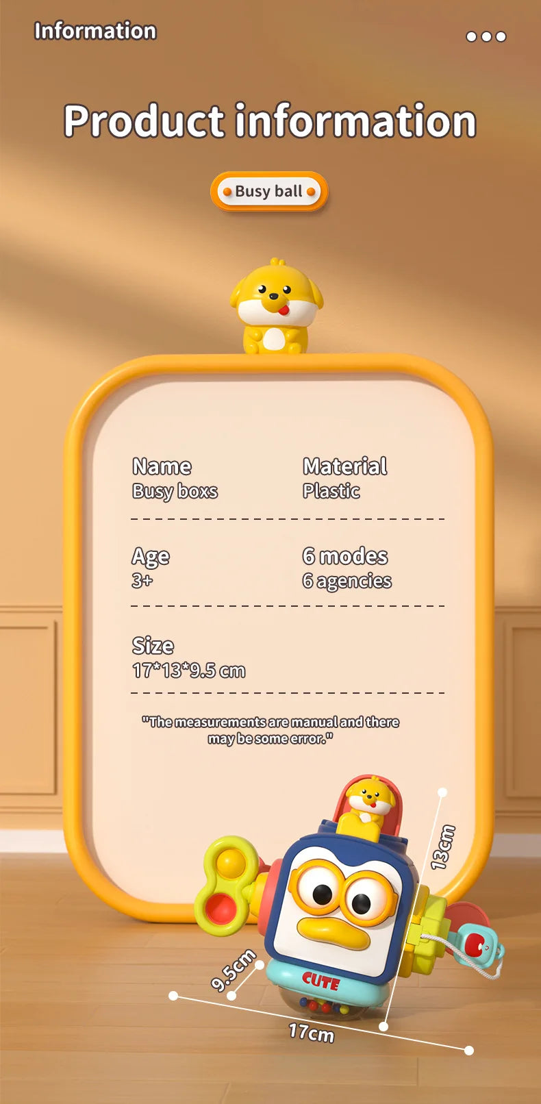 Baby Montessori Busy Board Sensory Busy Board Baby Practice Skills Activity Cube Early Educational Travel Toys For Toddlers 1-3