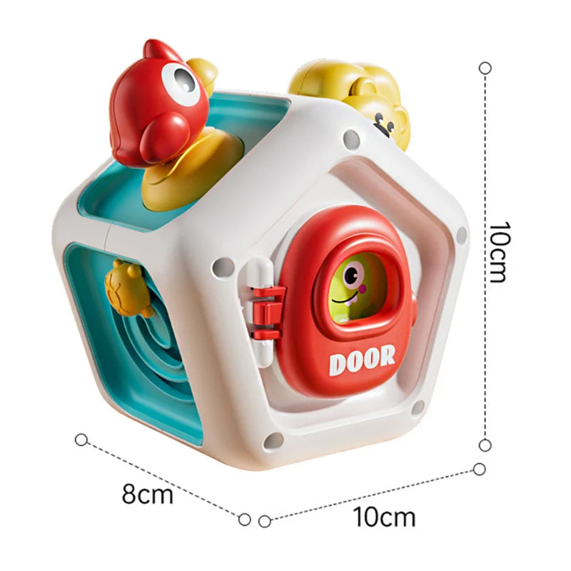 Baby Montessori Busy Board Sensory Busy Board Baby Practice Skills Activity Cube Early Educational Travel Toys For Toddlers 1-3