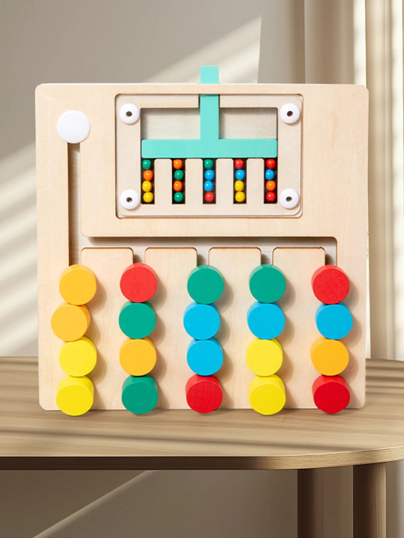 Montessori Wooden Color Matching Puzzles, Logic Game,Thinking Training Enlightenment Hand-eye Coordination Early Educational Toy
