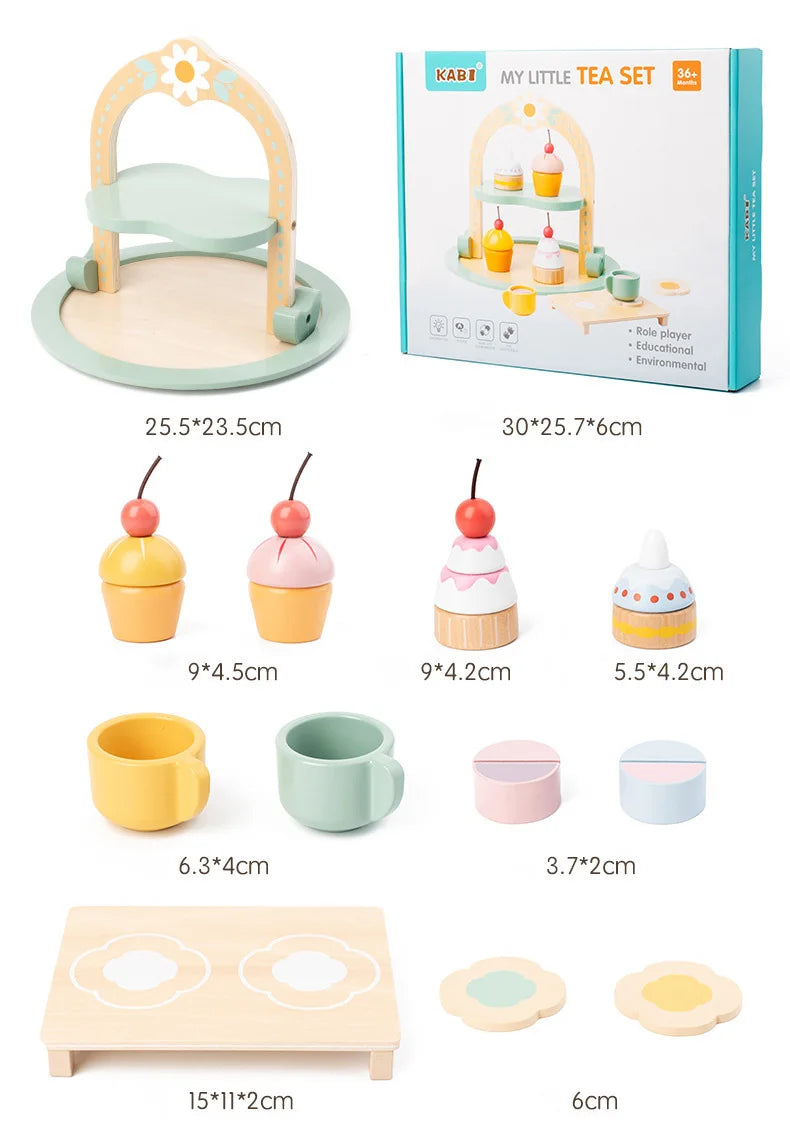 Wooden Playhous Simulation Kitchen Toys for Toddlers,Montessori Simulation Coffer Maker Accessories Kitchen Playset Toy