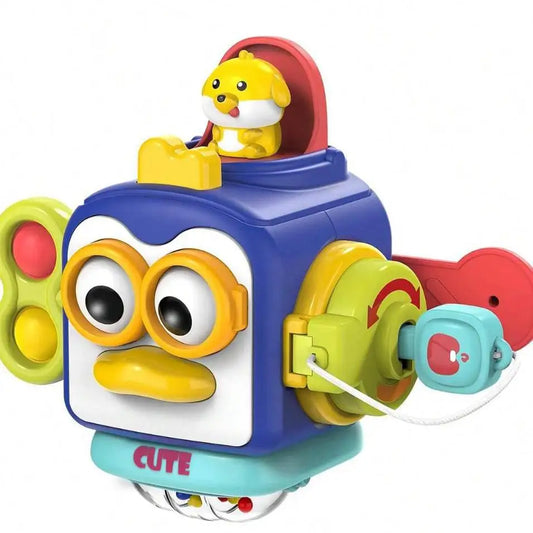 Baby Montessori Busy Board Sensory Busy Board Baby Practice Skills Activity Cube Early Educational Travel Toys For Toddlers 1-3