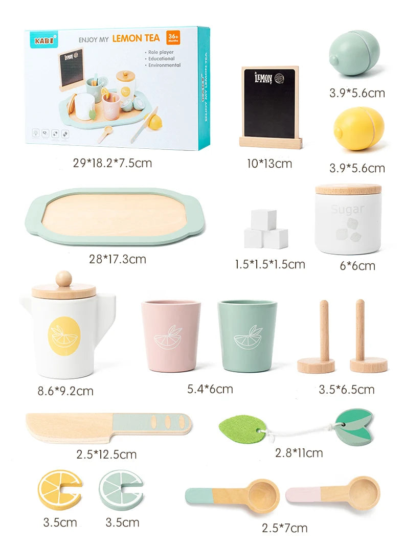 Wooden Playhous Simulation Kitchen Toys for Toddlers,Montessori Simulation Coffer Maker Accessories Kitchen Playset Toy